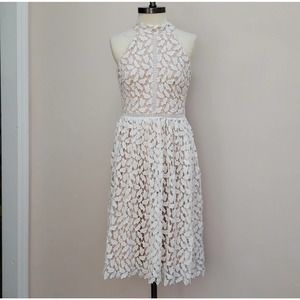 Modcloth Liza Luxe Defining Divine Sleeveless White Midi Dress, Size Medium